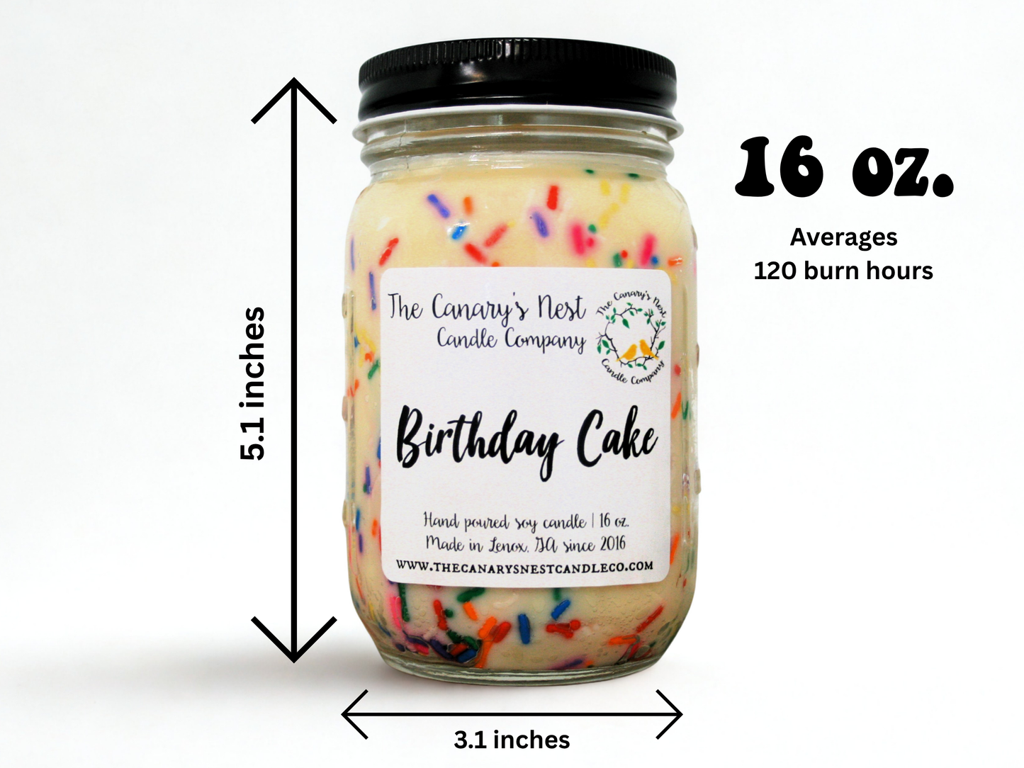 16 oz. Mason Jar Candle, Choose Your Scent