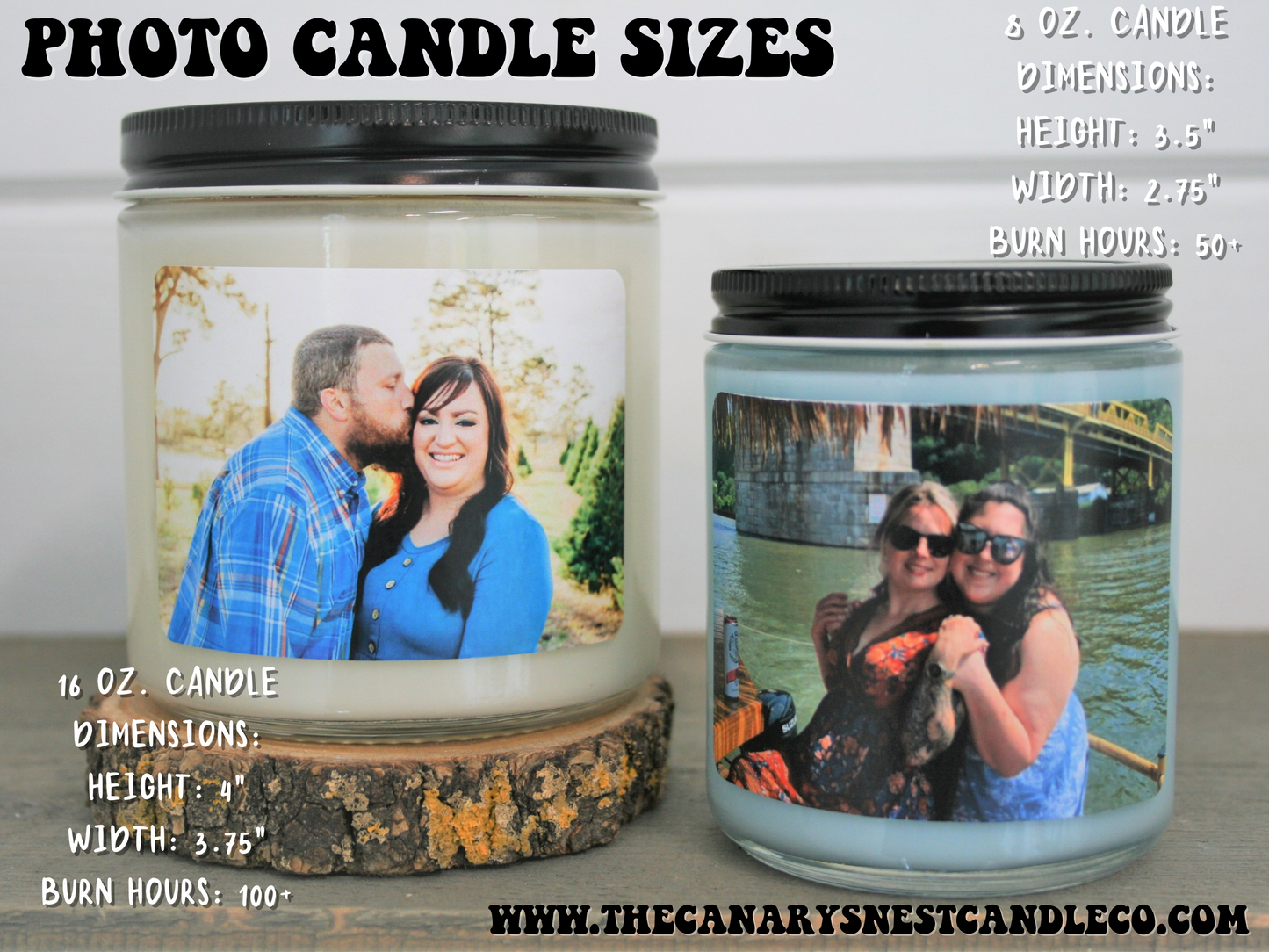 Father's Day Personalized Photo Candle, Choose Your Size/Scent