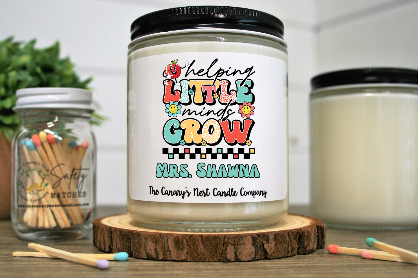Personalized Helping Little Minds Grow Candle for Teachers
