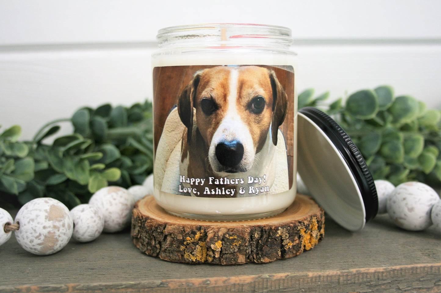 Father's Day Personalized Photo Candle, Choose Your Size/Scent
