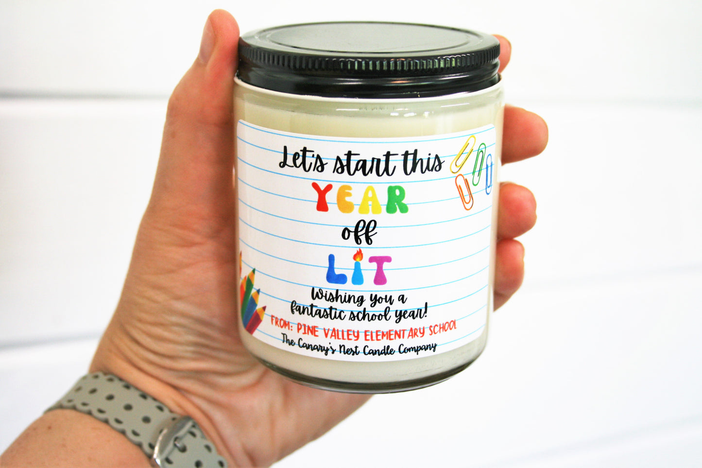 "Let's Start this Year off Lit" First Day of School Candle, Choose Your Scent/Size