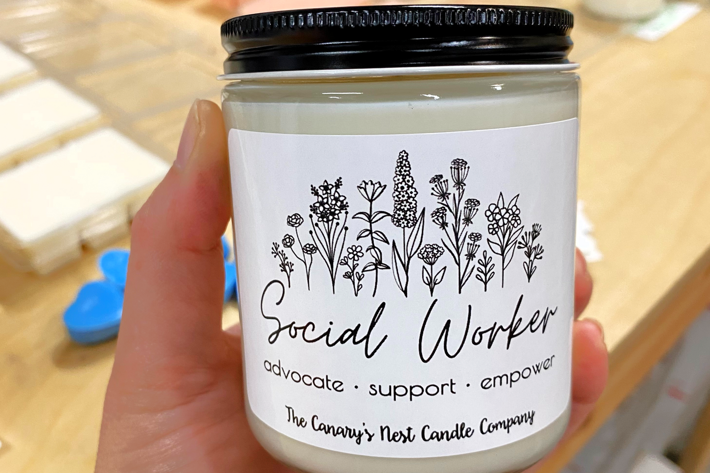 Social Worker, Advocate, Support, Empower Candle