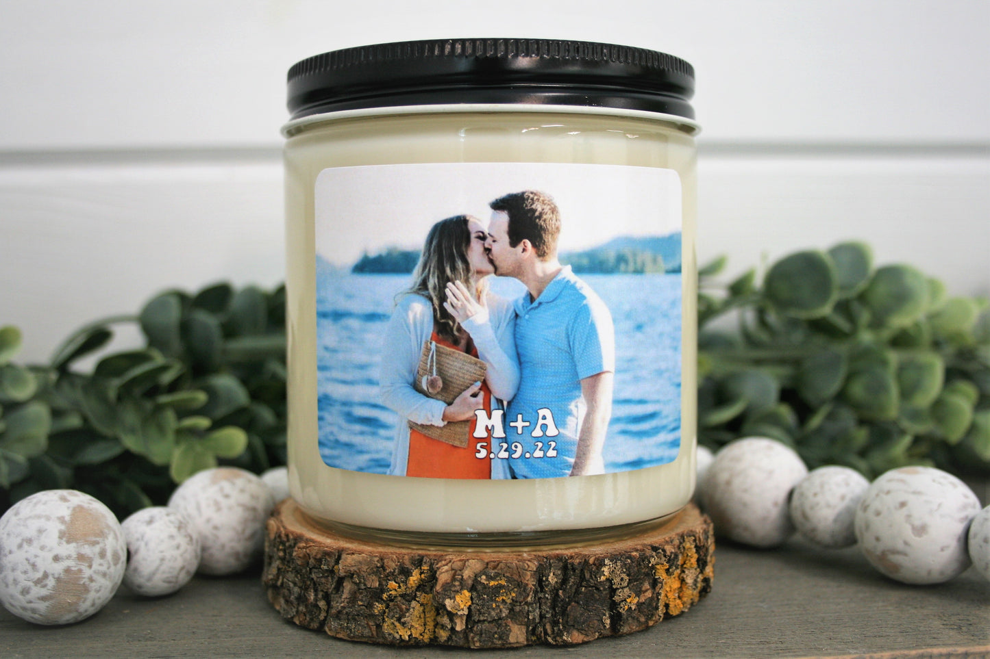 Personalized Photo Candle, Choose Your Size/Scent