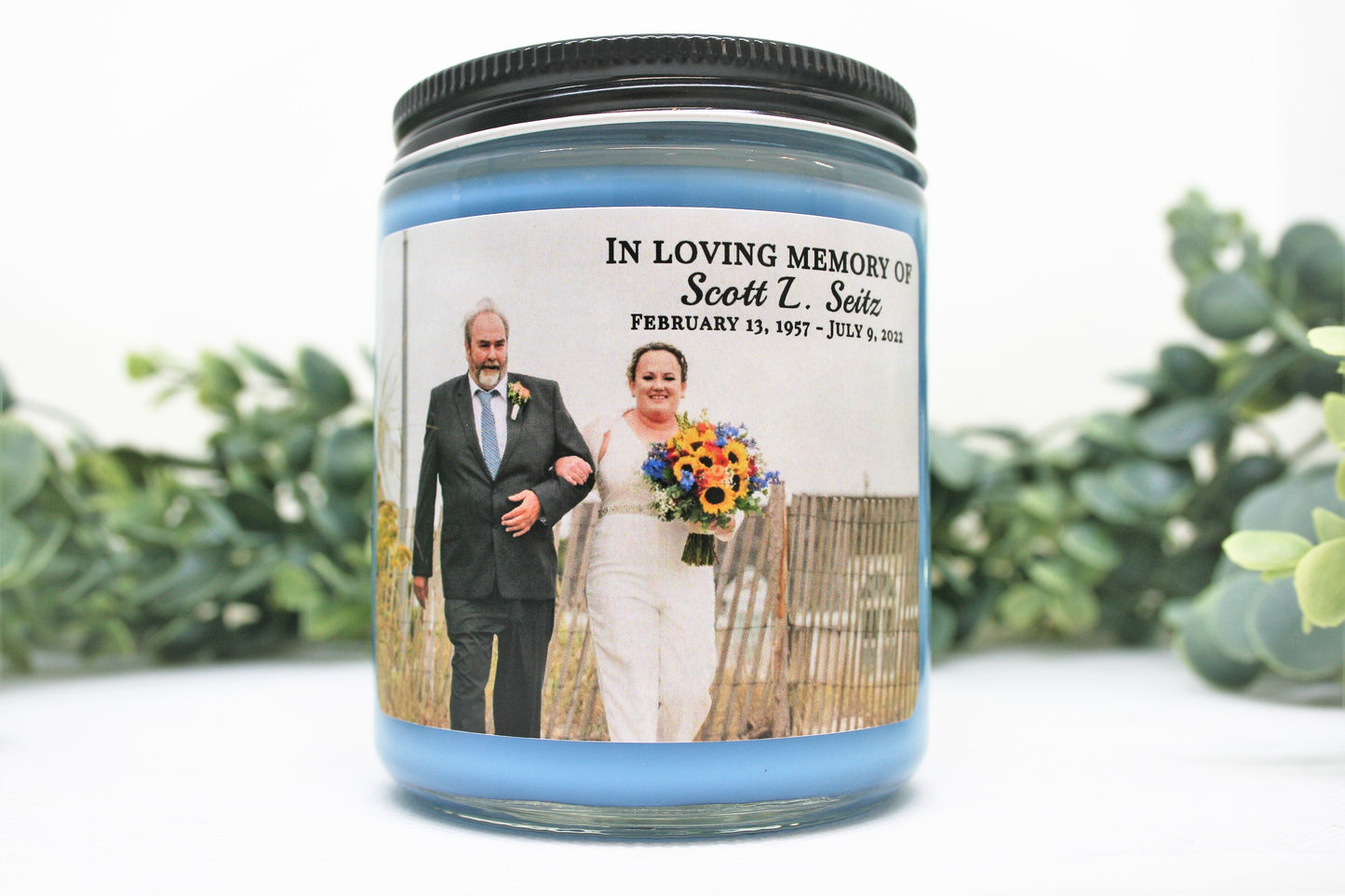 Personalized Photo Candle, Choose Your Size/Scent