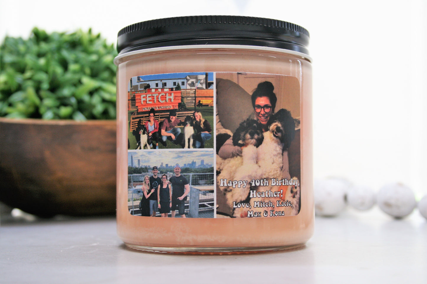 Personalized Photo Candle, Choose Your Size/Scent