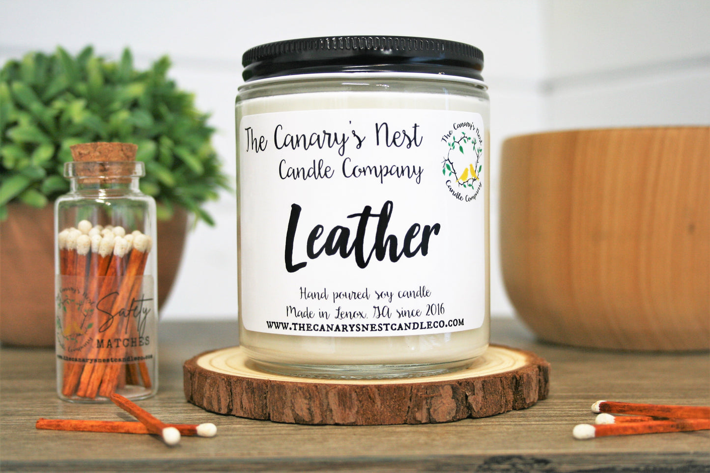 Leather Scented Soy Candle