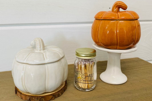 Orange Ceramic Pumpkin Candle, Choose Your Scent