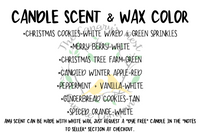 Personalized Christmas Graphic Candle, Choose Your Scent and Design