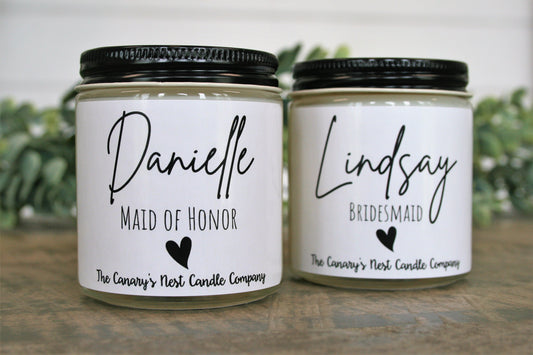 Personalized Bridesmaid Proposal Candles