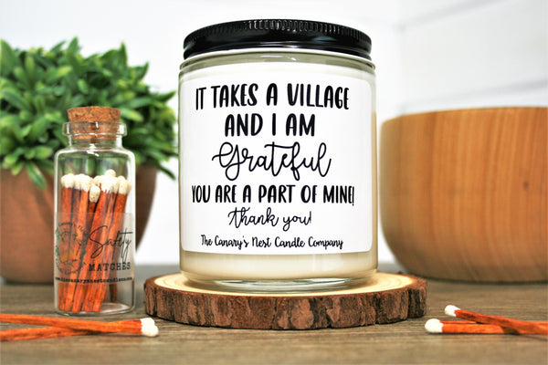 It Takes a Village Candle Simple Design, Choose Your Size/Scent – The  Canary's Nest Candle Company