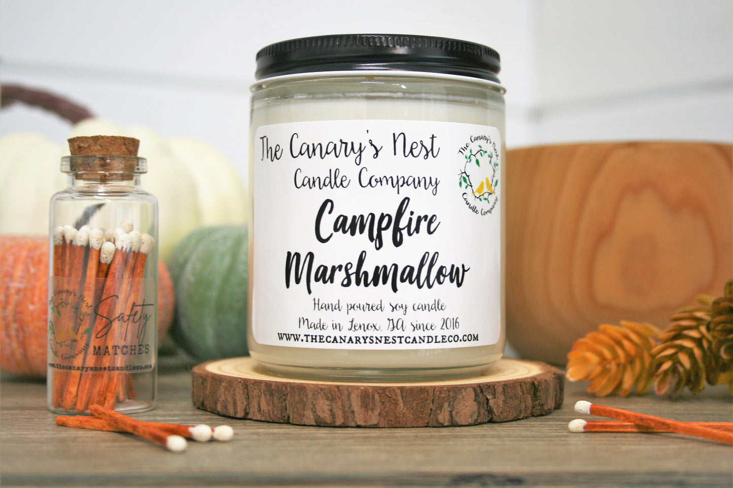 Campfire Marshmallow Scented Soy Candle, Choose Your Size