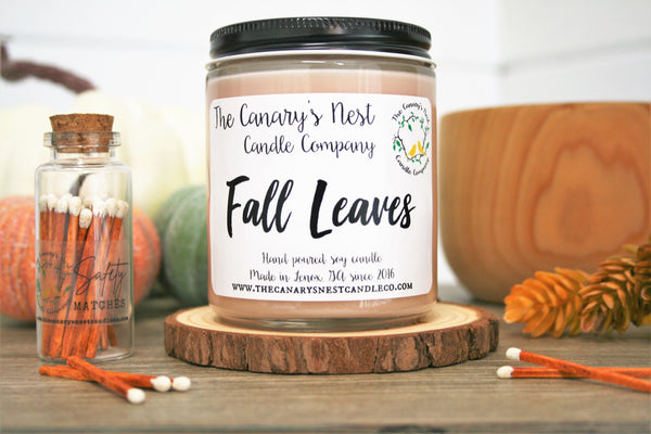 Fall Leaves Scented Soy Candle, Choose Your Size
