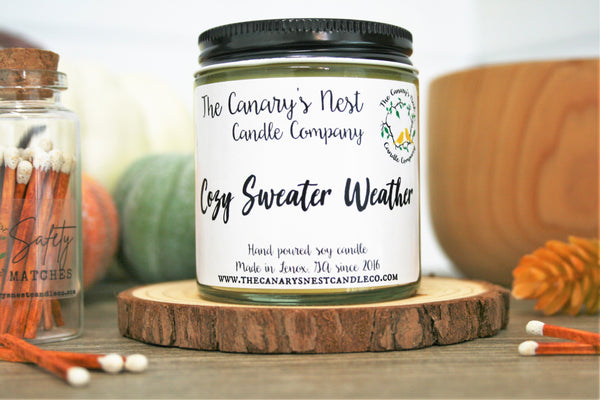 Cozy Sweater Weather Scented Soy Candle, Choose Your Size