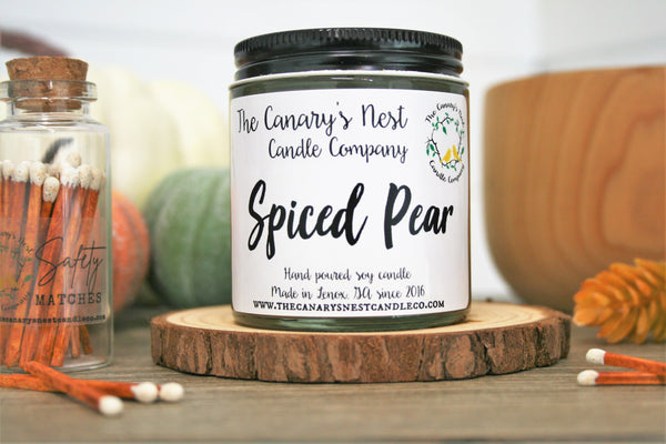 Spiced Pear Scented Soy Candle, Choose Your Size