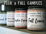 Fall Candle Gift Set, Pick 3 Candles