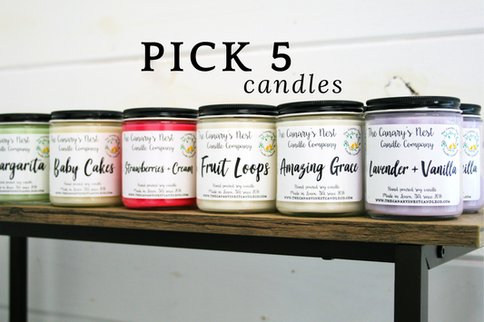 Set of 5 Eight Ounce Soy Candles