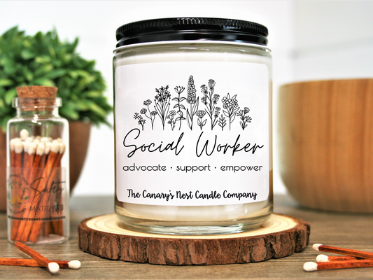 Social Worker, Advocate, Support, Empower Candle
