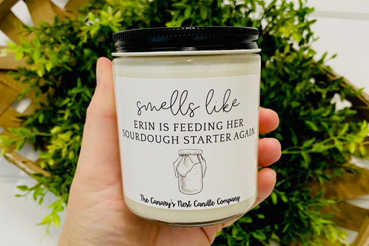 Personalized Sourdough Starter Candle