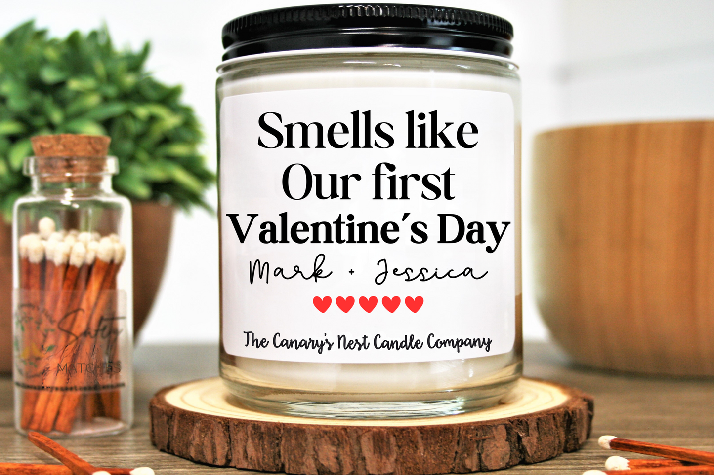 Personalized Smells Like Our First Valentine's Day Candle, Choose Your Size/Scent