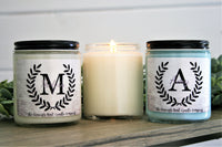 Monogram Candle, Choose Your Scent/Size