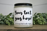 Personalized Candle, Choose Your Scent/Size