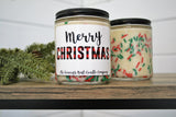 "Merry Christmas" Christmas Graphic Candle, Choose Your Scent