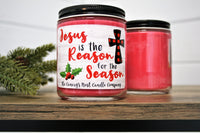 "Jesus is the Reason for the Season" Christmas Graphic Candle, Choose Your Scent