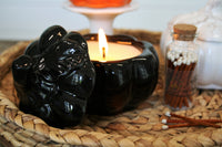 Black Ceramic Pumpkin Candle, Choose Your Scent