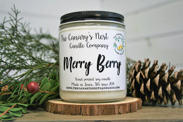Merry Berry Scented Soy Candle, Choose Your Size